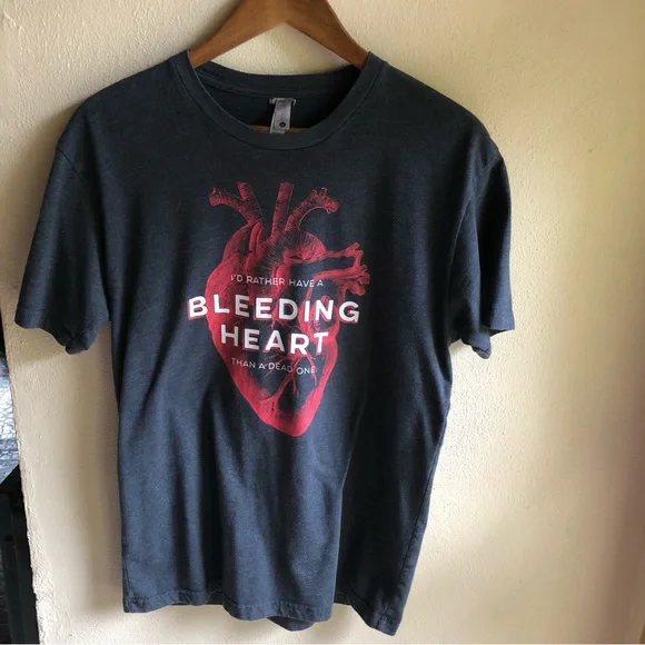Next Level Apparel. Bleeding Heart Graphic Tshirt. Gray Shirt Size Medium - Picture 2 of 9